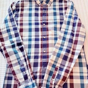 Hawke & Co Blue and White Casual Button Down Shirt